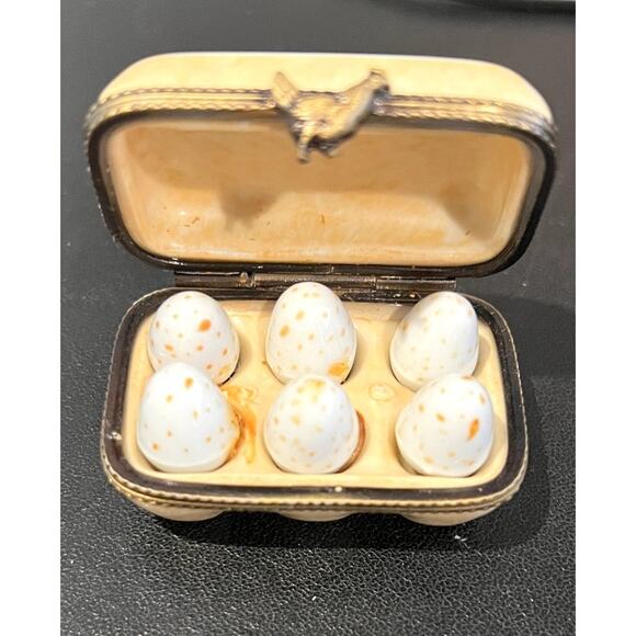 Vintage & Rare Limoges France Trinket Box - Boite a' Ouefs - Picture 5 of 6